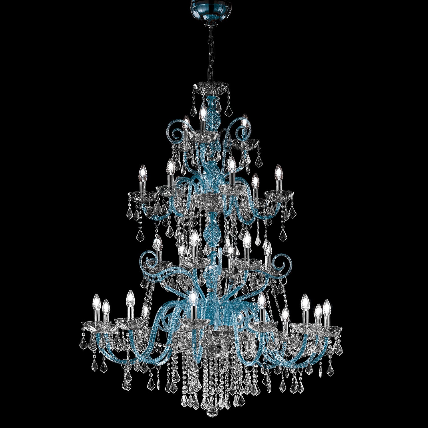 DANDOLO CHANDELIER CRYSTAL CHROME - Italian Concept